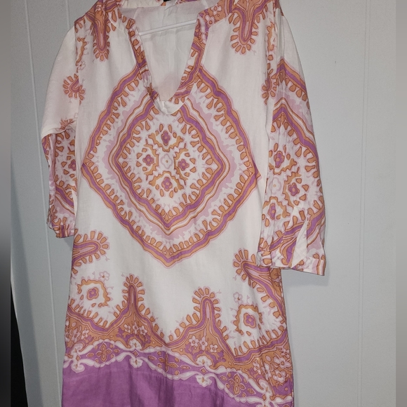 J. Crew Gorgeous 😍 , Orange , And Purple , Boho , Style Dress - Picture 2 of 16
